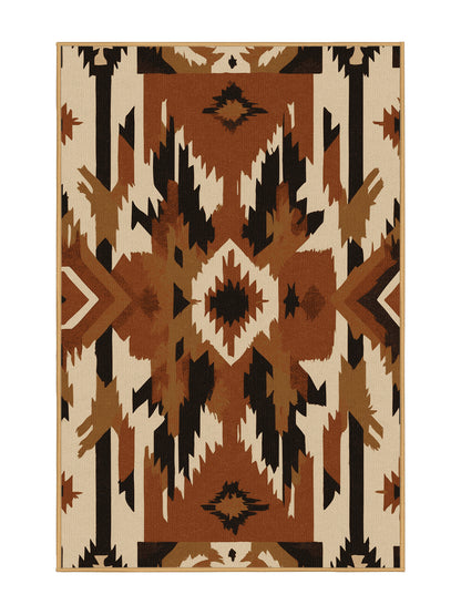 Heritage Southwest Nomadic Thread - Premium Bakers Brown Modern Area Rug | Plush & Washable Options | Rugolution Home Decor