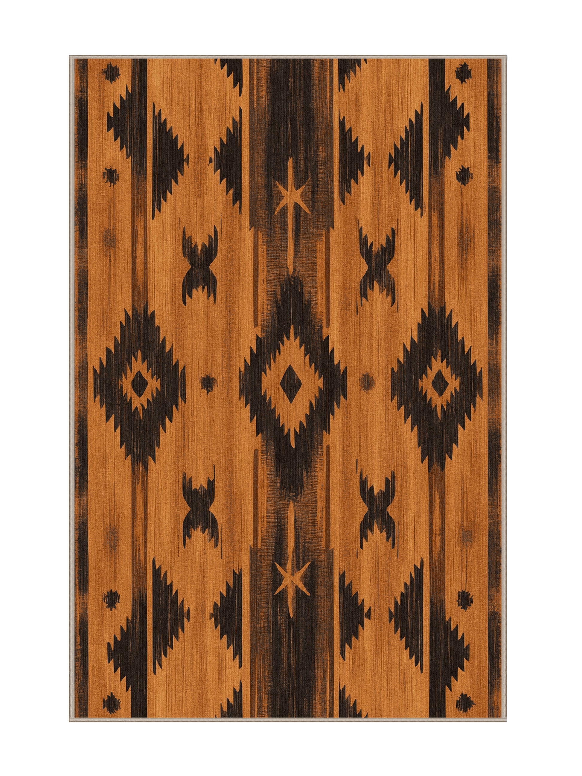 Heritage Southwest Prairie Steps - Premium Copper Modern Area Rug | Plush & Washable Options | Rugolution Home Decor