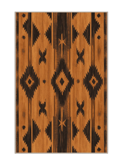 Heritage Southwest Prairie Steps - Premium Copper Modern Area Rug | Plush & Washable Options | Rugolution Home Decor