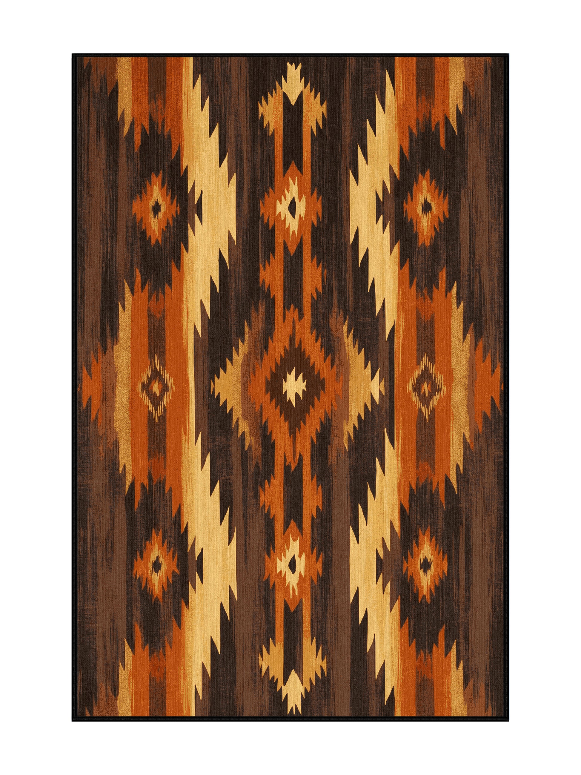 Heritage Southwest Path of Ancestors - Premium Coffee Modern Area Rug | Plush & Washable Options | Rugolution Home Decor