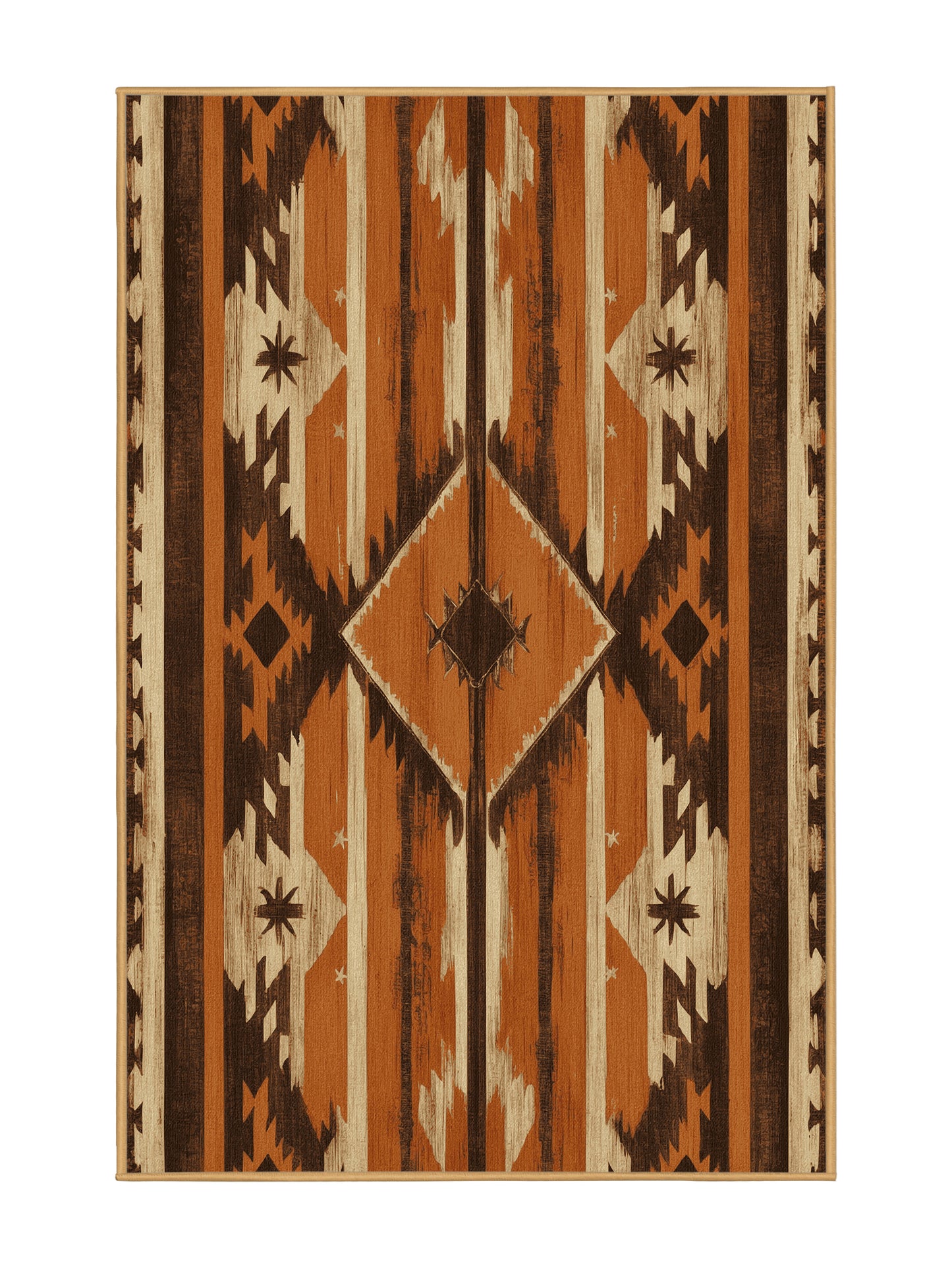 Heritage Southwest Sunset Embers - Premium Sienna (W3C) Modern Area Rug | Plush & Washable Options | Rugolution Home Decor