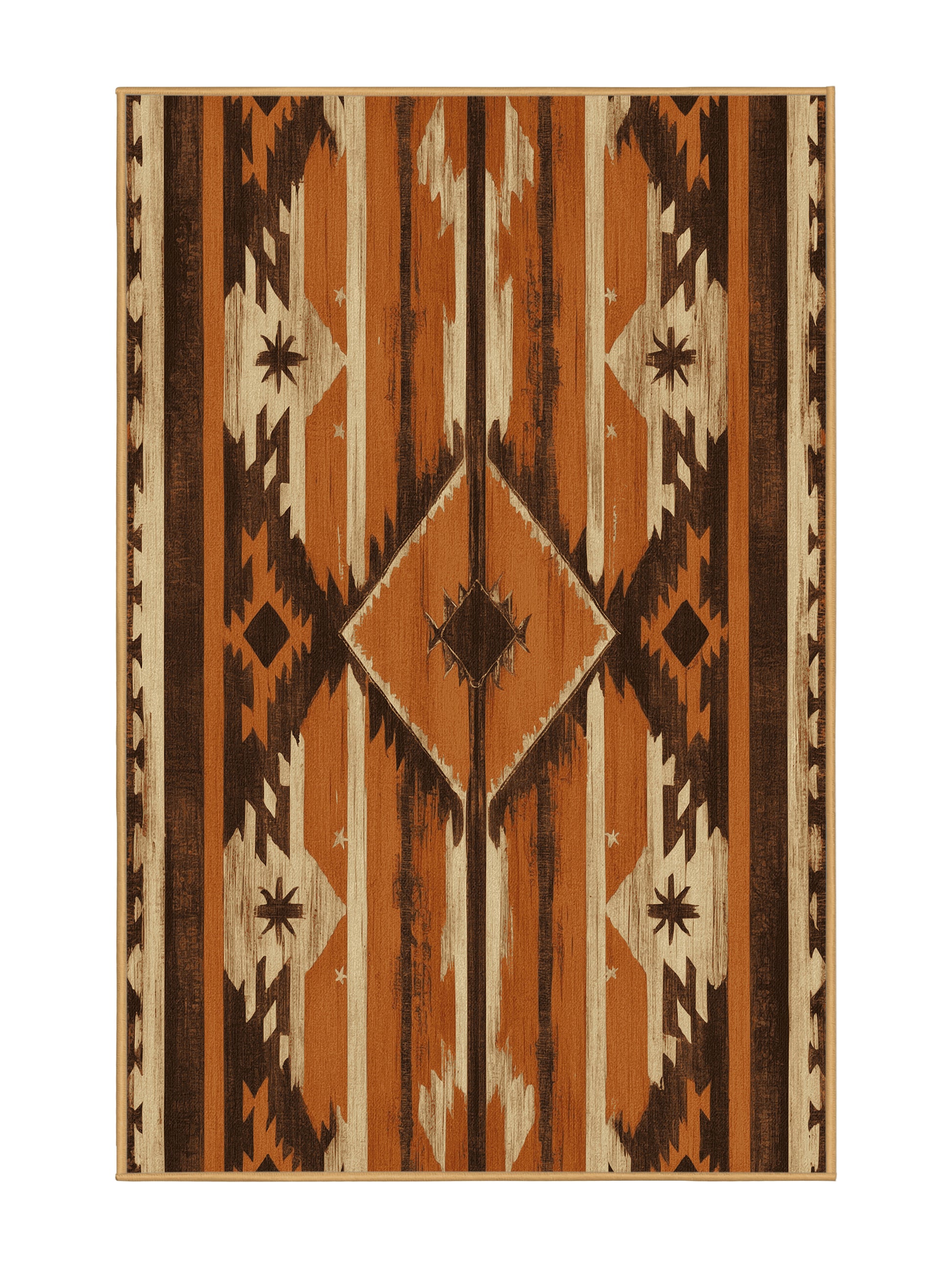 Heritage Southwest Sunset Embers - Premium Sienna (W3C) Modern Area Rug | Plush & Washable Options | Rugolution Home Decor