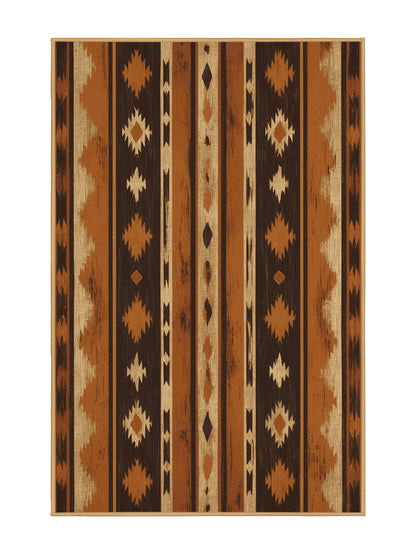 Heritage Southwest Ceremonial Shadow - Premium Sienna (W3C) Modern Area Rug | Plush & Washable Options | Rugolution Home Decor