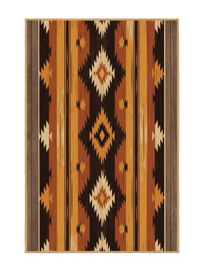 Heritage Southwest Sacred Canyon - Premium Sepia Modern Area Rug | Plush & Washable Options | Rugolution Home Decor