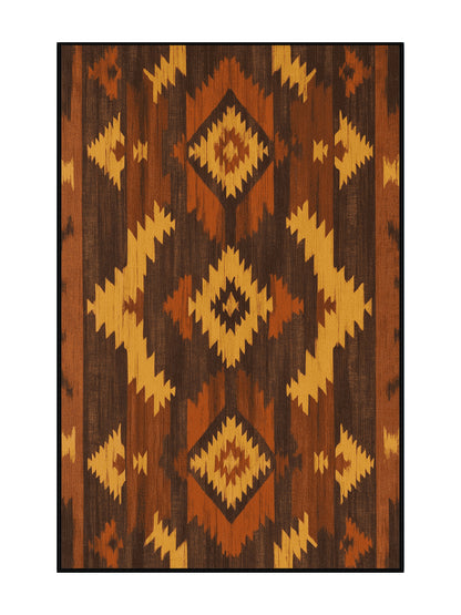 Heritage Southwest Spirit Dancer - Premium Coffee Modern Area Rug | Plush & Washable Options | Rugolution Home Decor
