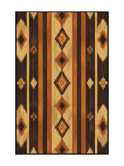Heritage Southwest Western Winds - Premium Midnight Modern Area Rug | Plush & Washable Options | Rugolution Home Decor