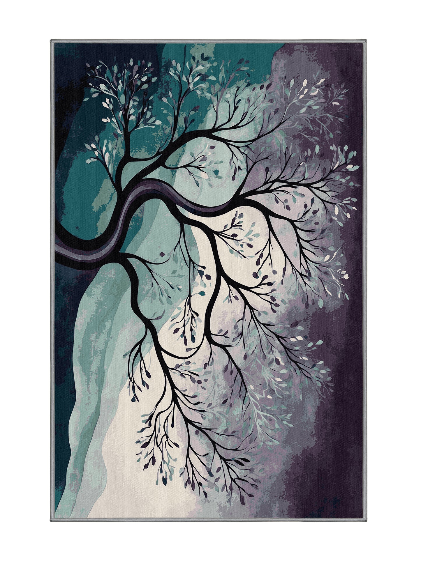 Mystic Flora Aurora Branches - Premium Grape Modern Area Rug | Plush & Washable Options | Rugolution Home Decor