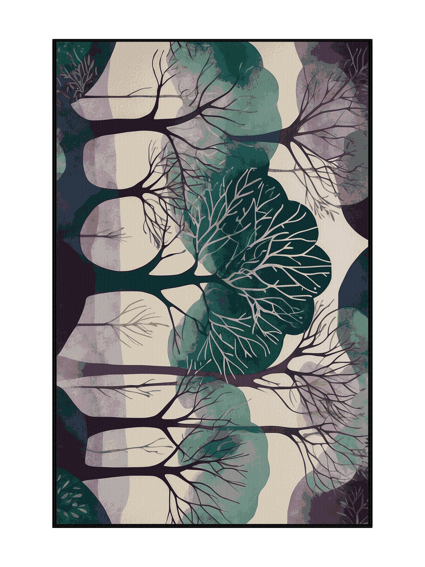 Mystic Flora Mystic Petals - Premium Charcoal Blue Modern Area Rug | Plush & Washable Options | Rugolution Home Decor