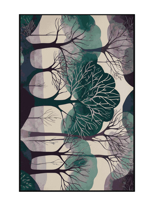 Mystic Flora Mystic Petals - Premium Charcoal Blue Modern Area Rug | Plush & Washable Options | Rugolution Home Decor