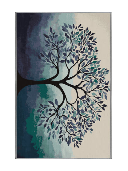 Mystic Flora Whimsical Woodland - Premium Gray Cloud Modern Area Rug | Plush & Washable Options | Rugolution Home Decor