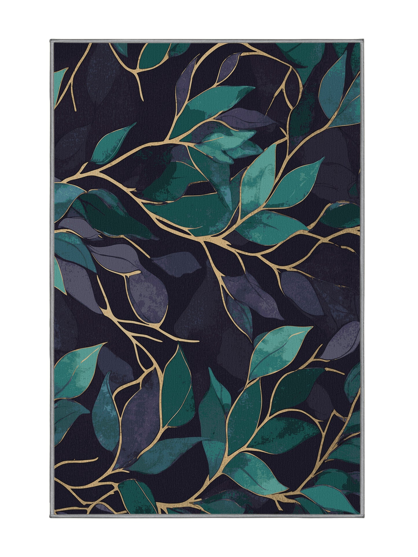 Mystic Flora Gilded Underbrush - Premium Grape Modern Area Rug | Plush & Washable Options | Rugolution Home Decor