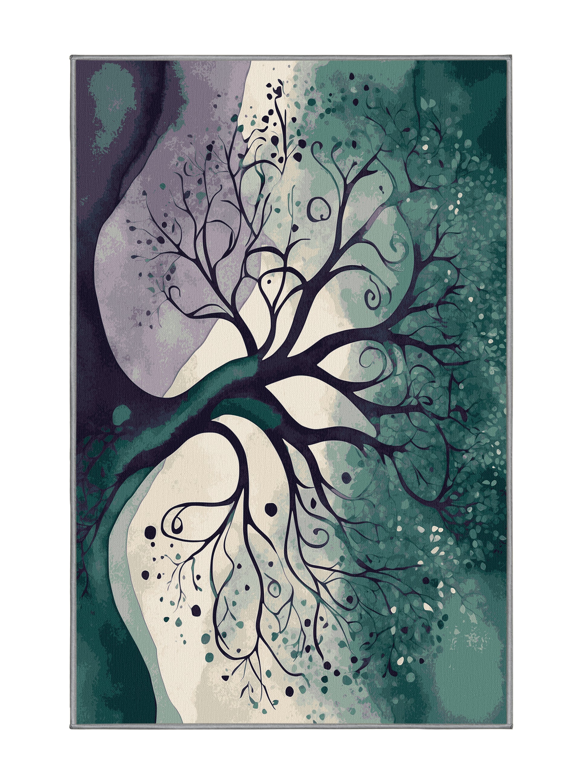 Mystic Flora Celestial Veil - Premium Grayish Turquoise Modern Area Rug | Plush & Washable Options | Rugolution Home Decor