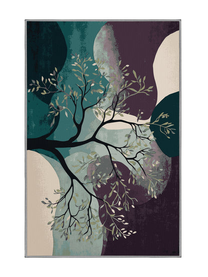 Mystic Flora Emerald Enchantment - Premium Grape Modern Area Rug | Plush & Washable Options | Rugolution Home Decor