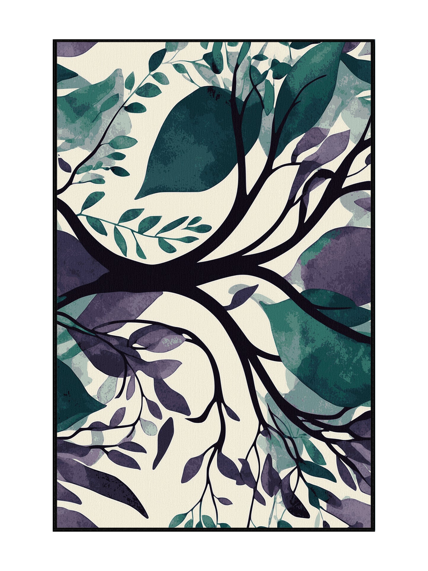 Mystic Flora Ivy Eclipse - Premium Charcoal Blue Modern Area Rug | Plush & Washable Options | Rugolution Home Decor