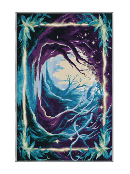 Mystic Grove Nightfall Bloom - Premium Grape Modern Area Rug | Plush & Washable Options | Rugolution Home Decor