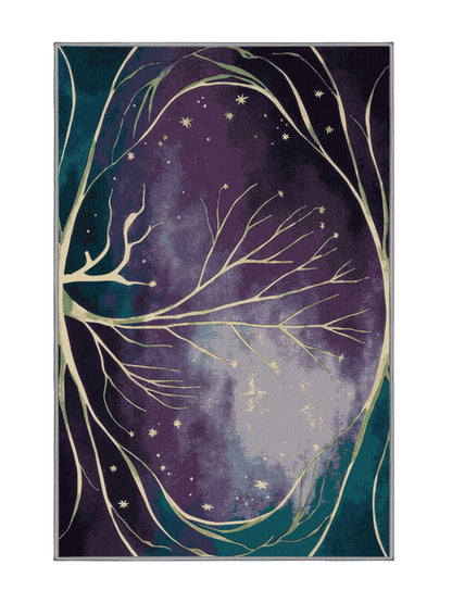 Mystic Grove Blooming Nebula - Premium Grape Modern Area Rug | Plush & Washable Options | Rugolution Home Decor