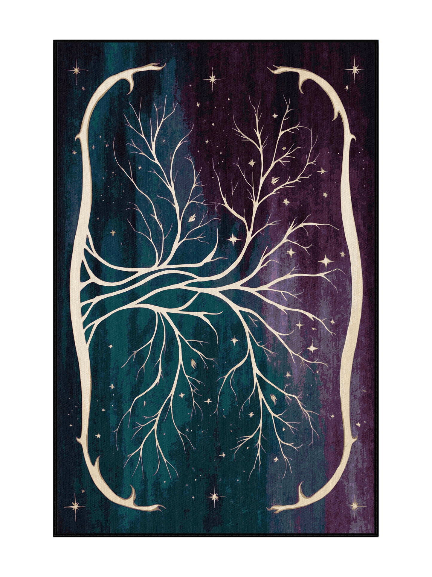 Mystic Grove Celestial Bloom - Premium Charcoal Blue Modern Area Rug | Plush & Washable Options | Rugolution Home Decor