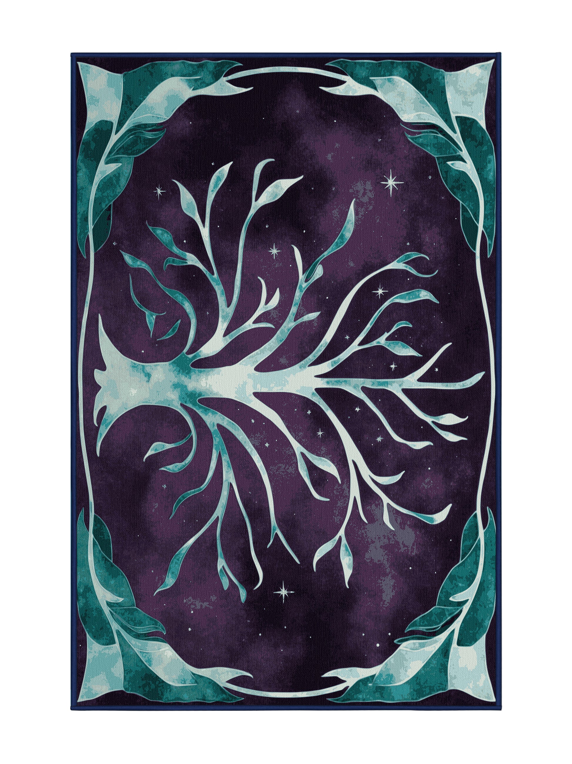 Mystic Grove Emerald Horizon - Premium Plum Purple Modern Area Rug | Plush & Washable Options | Rugolution Home Decor