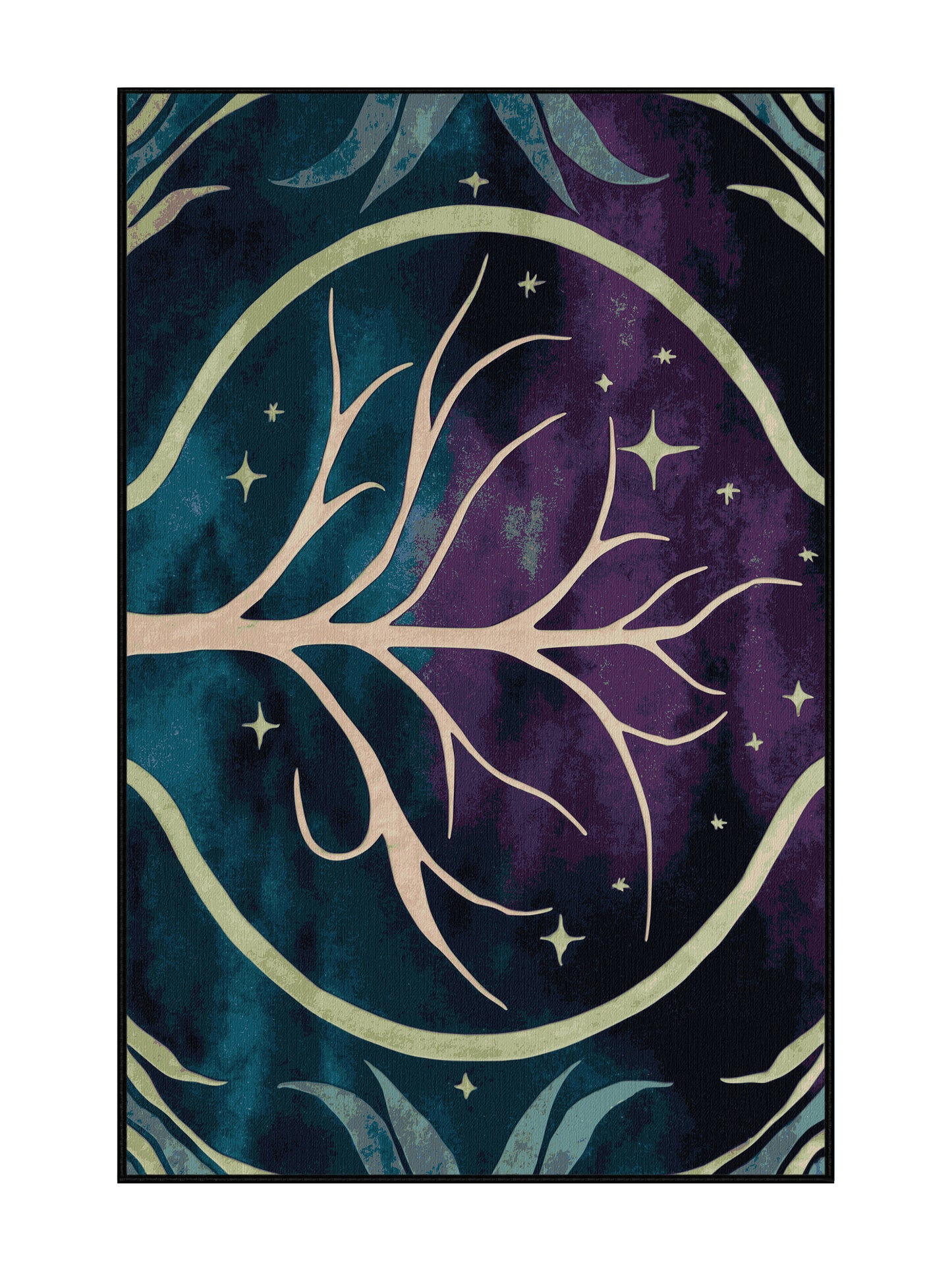 Mystic Grove Mystic Canopy - Premium Dark Slate Modern Area Rug | Plush & Washable Options | Rugolution Home Decor