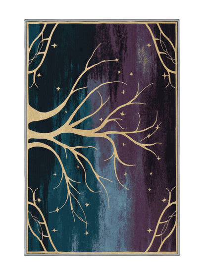 Mystic Grove Nebula Thicket - Premium Mist Blue Modern Area Rug | Plush & Washable Options | Rugolution Home Decor