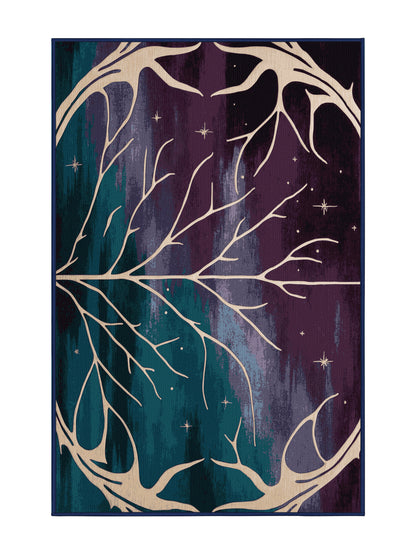 Mystic Grove Moonlit Vines - Premium Plum Purple Modern Area Rug | Plush & Washable Options | Rugolution Home Decor