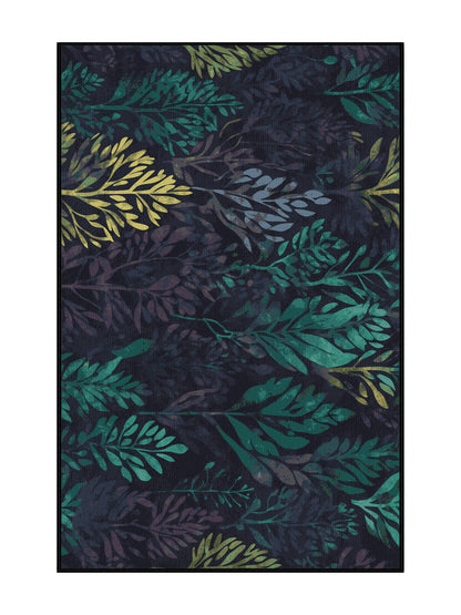 Mystic Grove Starlit Bloom - Premium Charcoal Blue Modern Area Rug | Plush & Washable Options | Rugolution Home Decor