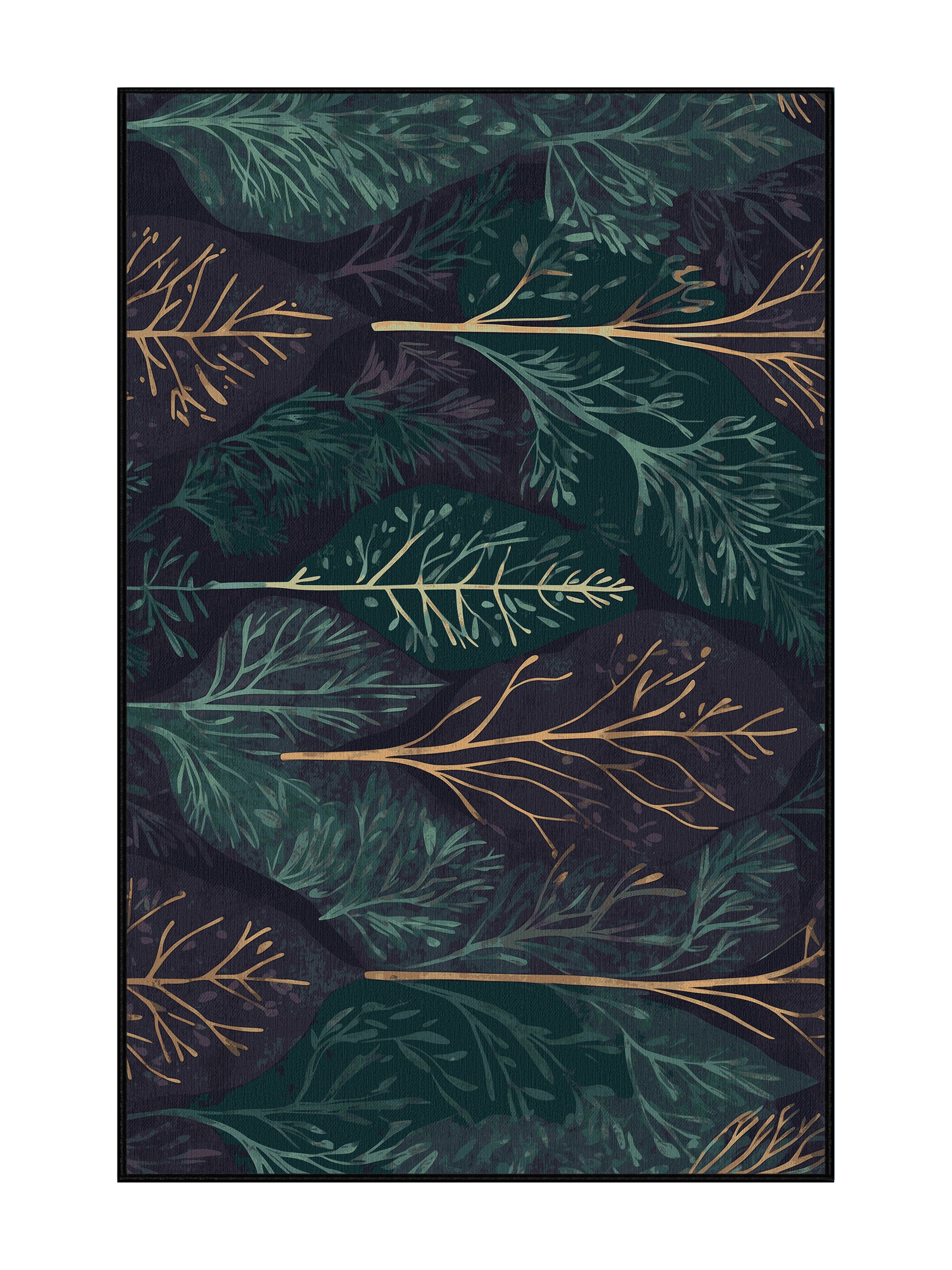 Mystic Grove Whispering Ivy - Premium Charcoal Blue Modern Area Rug | Plush & Washable Options | Rugolution Home Decor