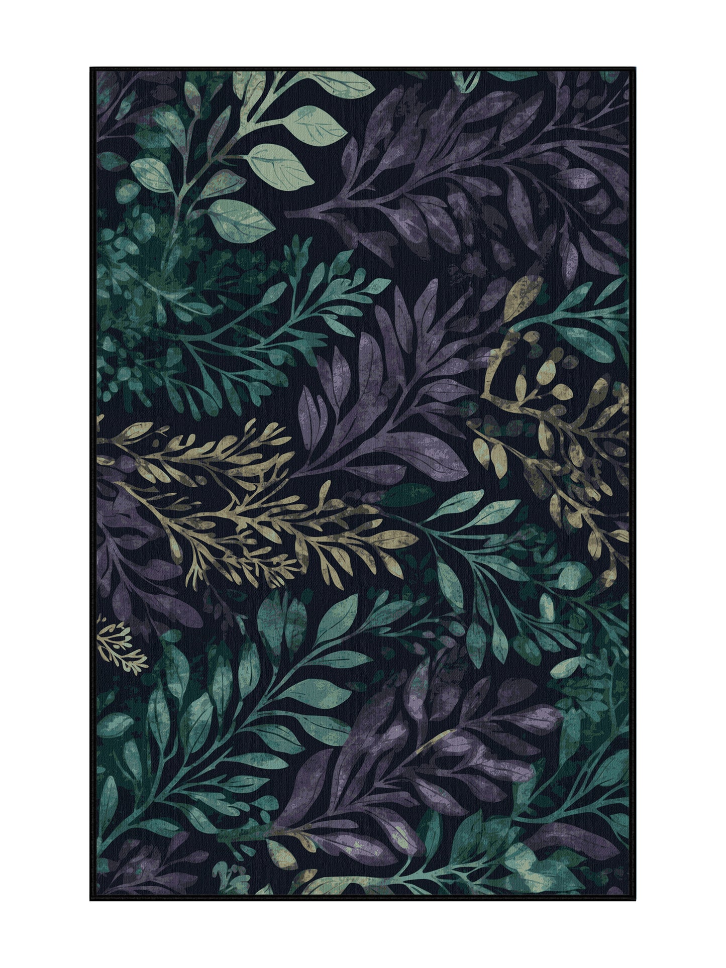 Mystic Grove Serene Bloom - Premium Dark Slate Modern Area Rug | Plush & Washable Options | Rugolution Home Decor