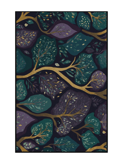 Mystic Grove Hidden Sprigs - Premium Gunmetal Modern Area Rug | Plush & Washable Options | Rugolution Home Decor