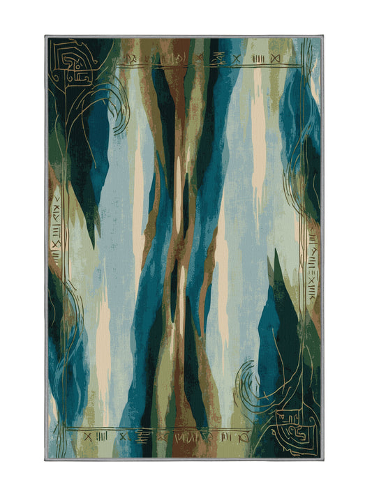 Mystical Horizons Cosmic Veil - Premium Sage Green Modern Area Rug | Plush & Washable Options | Rugolution Home Decor