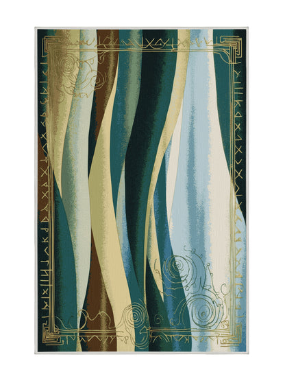 Mystical Horizons Twilight Dunes - Premium Beige (W3C) Modern Area Rug | Plush & Washable Options | Rugolution Home Decor