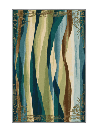 Mystical Horizons Radiant Mirage - Premium Sage Modern Area Rug | Plush & Washable Options | Rugolution Home Decor