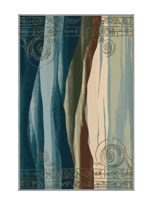 Mystical Horizons Velvet Skies - Premium Grayish Turquoise Modern Area Rug | Plush & Washable Options | Rugolution Home Decor