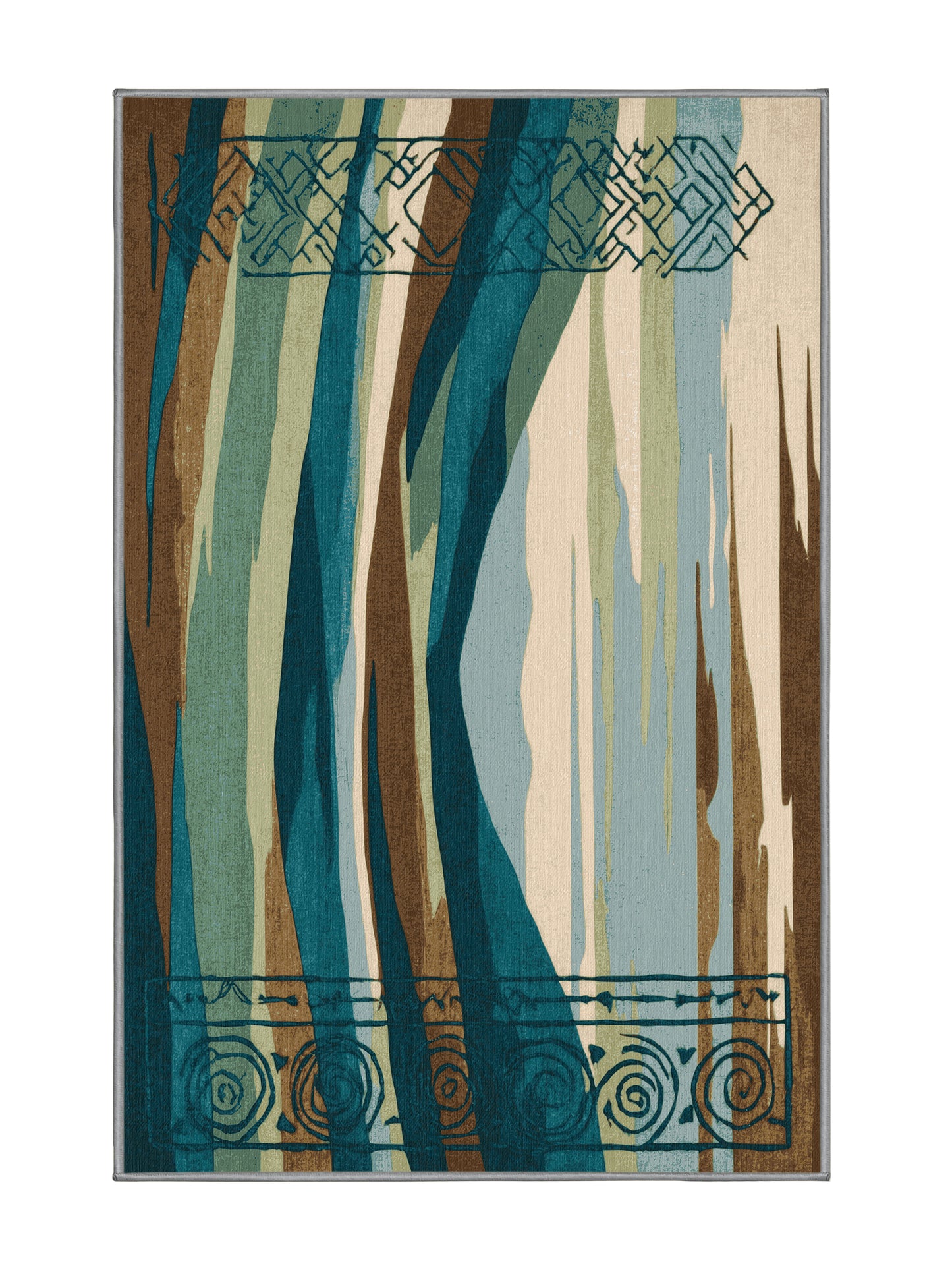 Mystical Horizons Skyborn Valleys - Premium Grayish Turquoise Modern Area Rug | Plush & Washable Options | Rugolution Home Decor