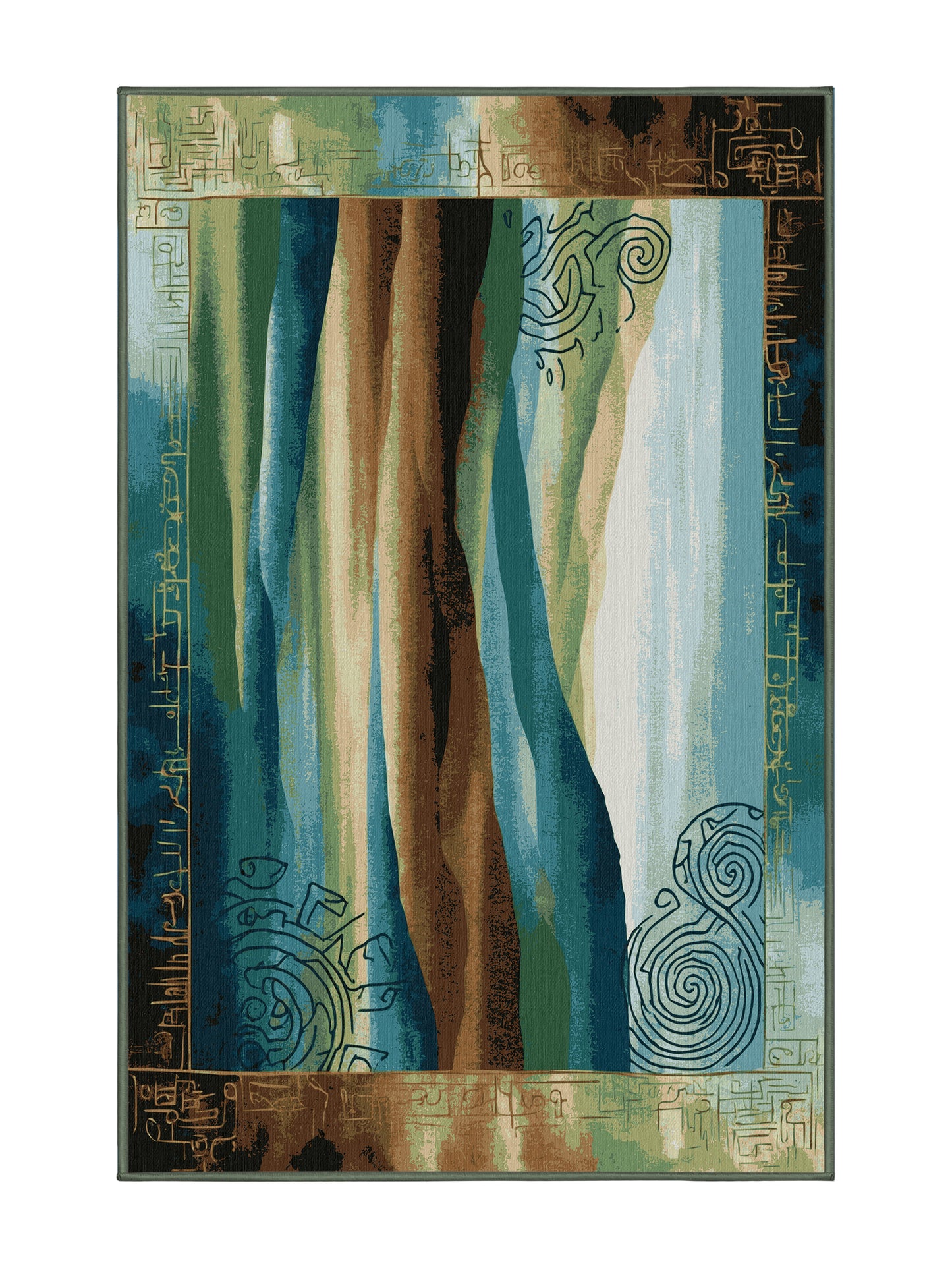 Mystical Horizons Starry Ascent - Premium Camouflage Green Modern Area Rug | Plush & Washable Options | Rugolution Home Decor