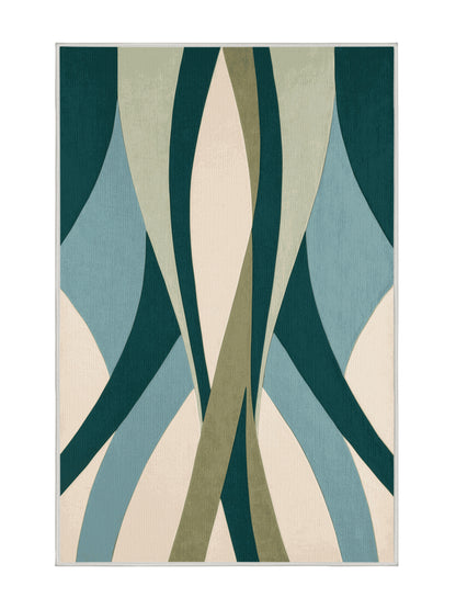 Mystical Horizons Galactic Passage - Premium Ash White Modern Area Rug | Plush & Washable Options | Rugolution Home Decor