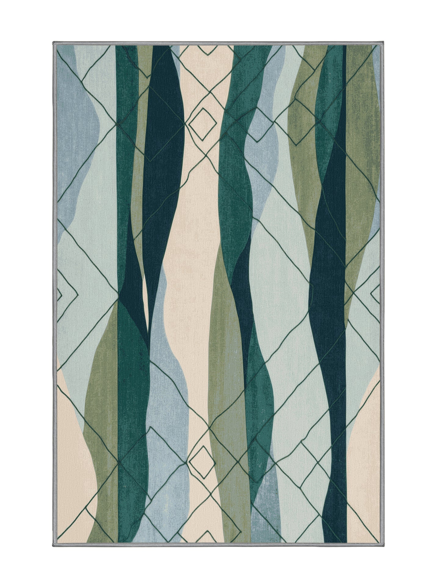 Mystical Horizons Cosmic Drift - Premium Sage Green Modern Area Rug | Plush & Washable Options | Rugolution Home Decor