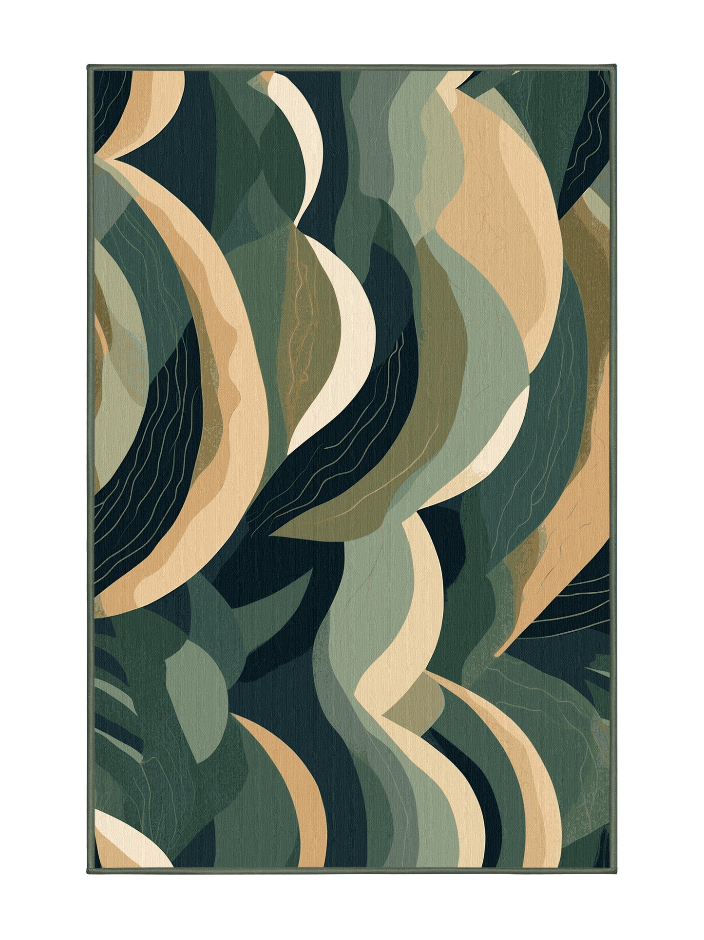 Mystical Horizons Aurora Drift - Premium DarkSeaGreen (W3C) Modern Area Rug | Plush & Washable Options | Rugolution Home Decor