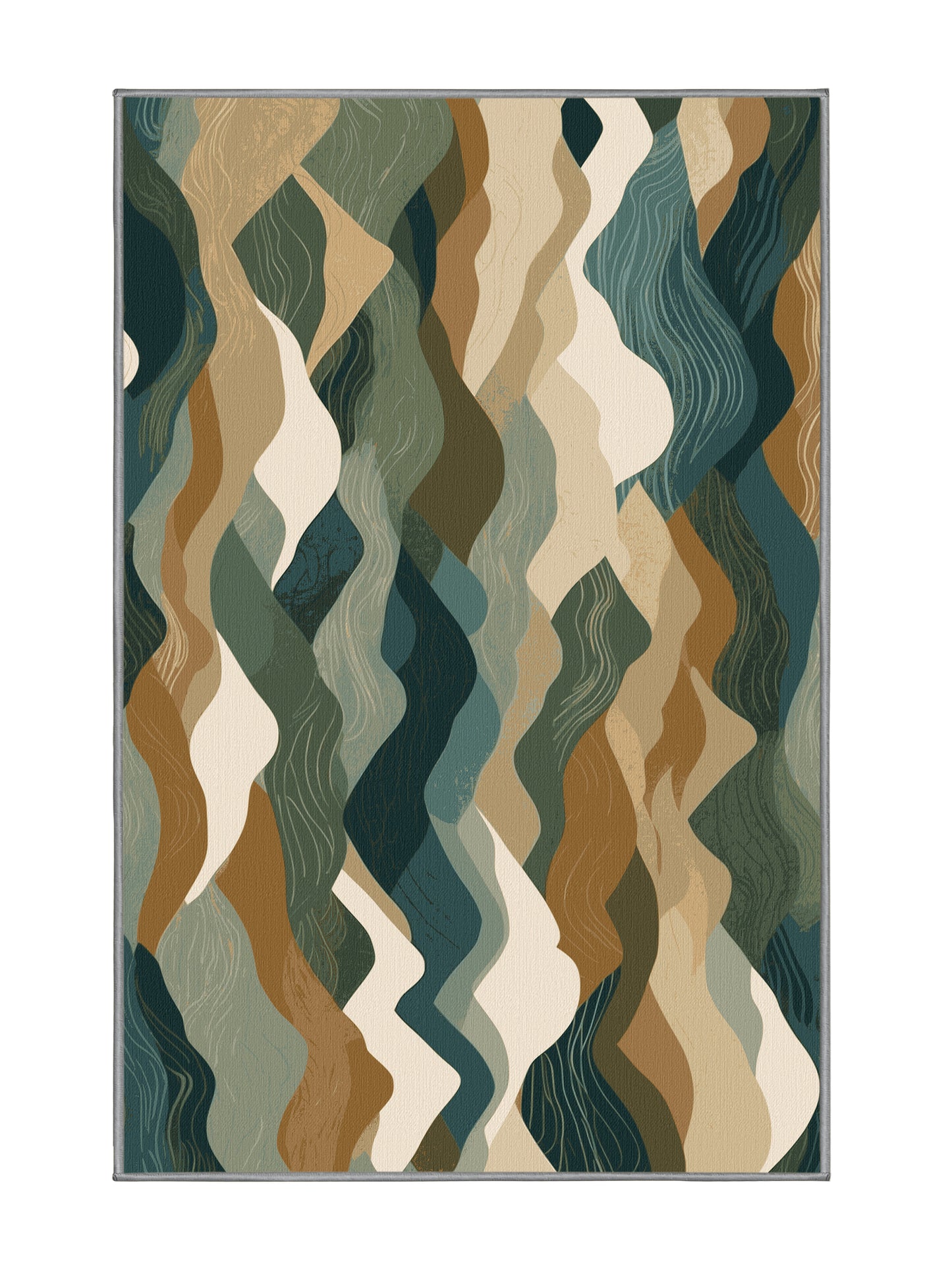 Mystical Horizons Aurora Veins - Premium Army Brown Modern Area Rug | Plush & Washable Options | Rugolution Home Decor