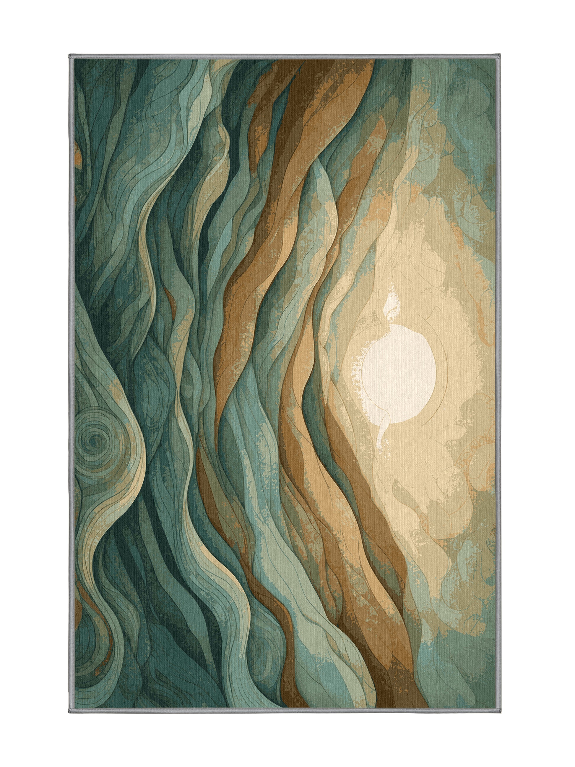 Mystical Horizons Nebula Glow - Premium Sage Green Modern Area Rug | Plush & Washable Options | Rugolution Home Decor