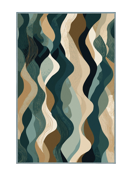 Mystical Horizons Stellar Serenity - Premium Greenish Blue Modern Area Rug | Plush & Washable Options | Rugolution Home Decor