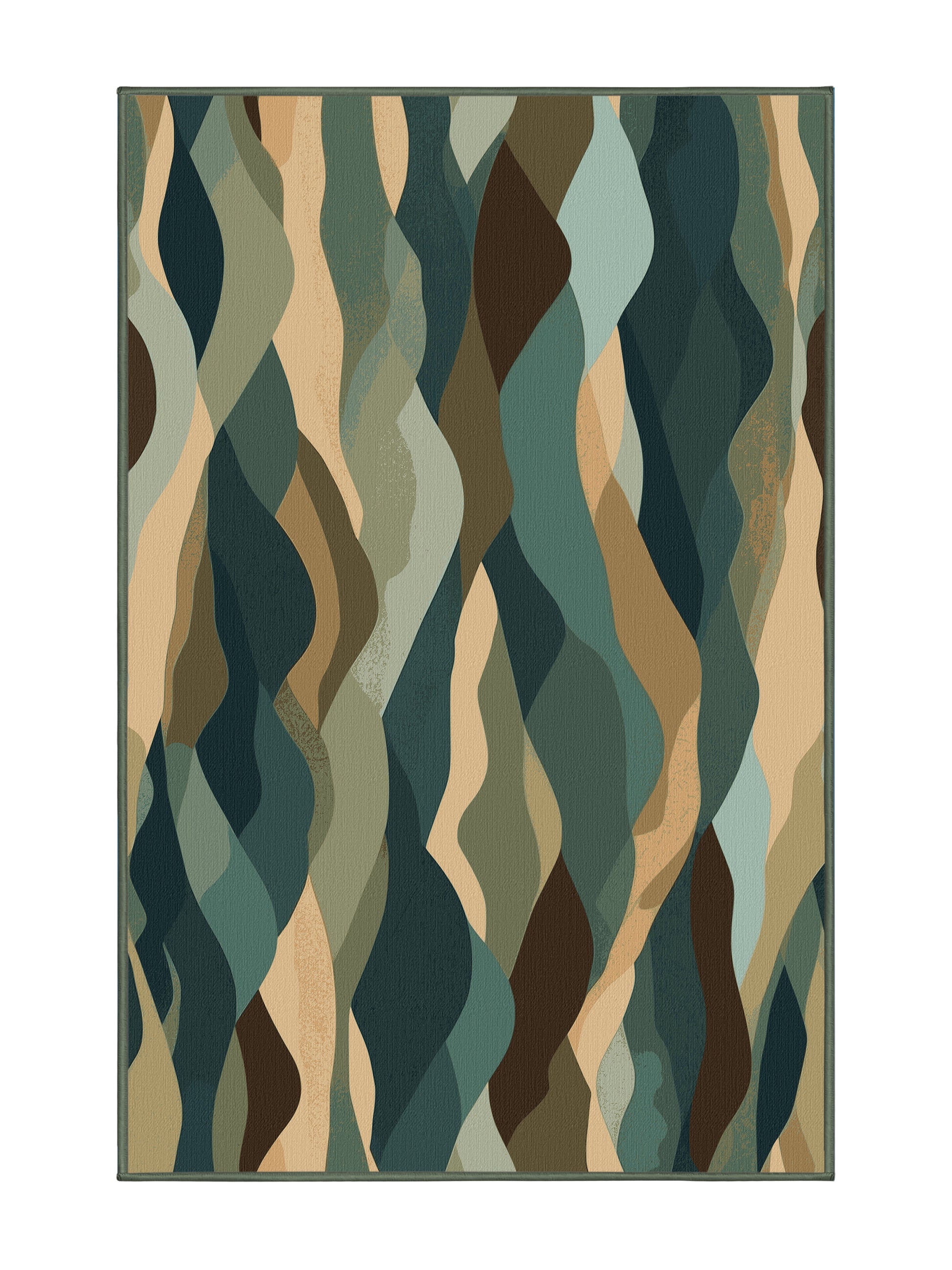 Mystical Horizons Ethereal Tides - Premium Camouflage Green Modern Area Rug | Plush & Washable Options | Rugolution Home Decor