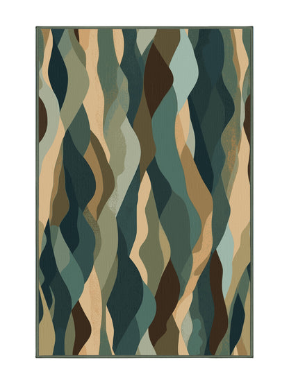 Mystical Horizons Ethereal Tides - Premium Camouflage Green Modern Area Rug | Plush & Washable Options | Rugolution Home Decor