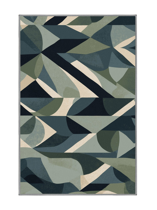 Mystical Horizons Velvet Mirage - Premium Sage Green Modern Area Rug | Plush & Washable Options | Rugolution Home Decor