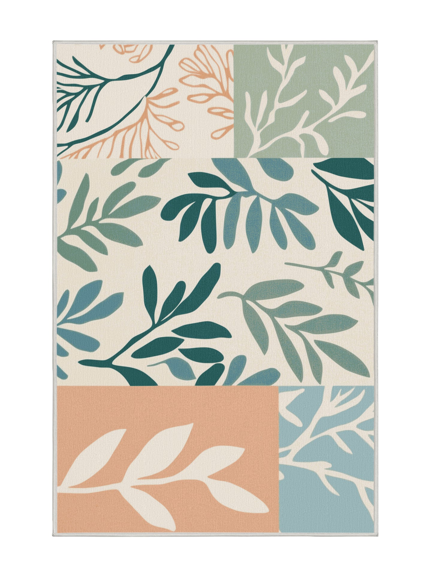 Natures Haven Tranquil Vines - Premium White Chocolate Modern Area Rug | Plush & Washable Options | Rugolution Home Decor