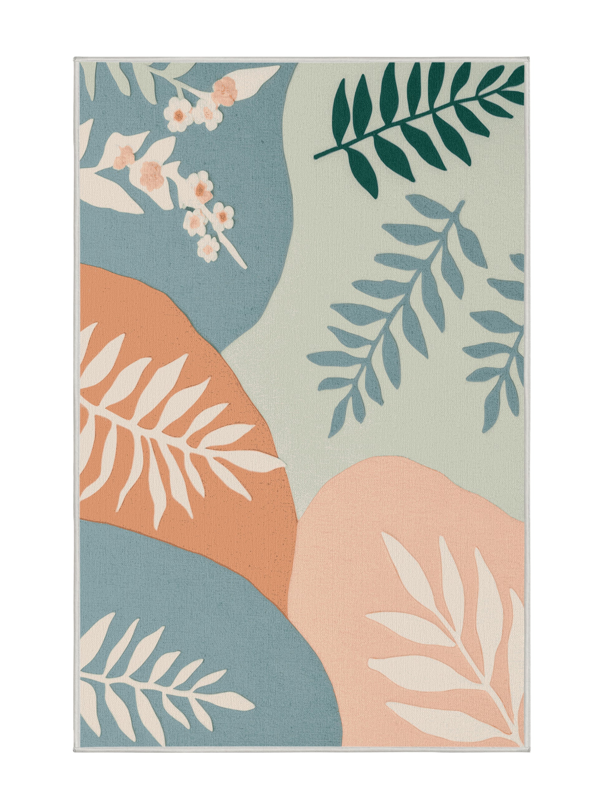 Natures Haven Lily Shadows - Premium White Chocolate Modern Area Rug | Plush & Washable Options | Rugolution Home Decor