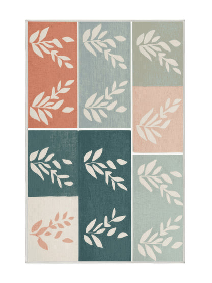 Natures Haven Serene Blossom - Premium White Chocolate Modern Area Rug | Plush & Washable Options | Rugolution Home Decor