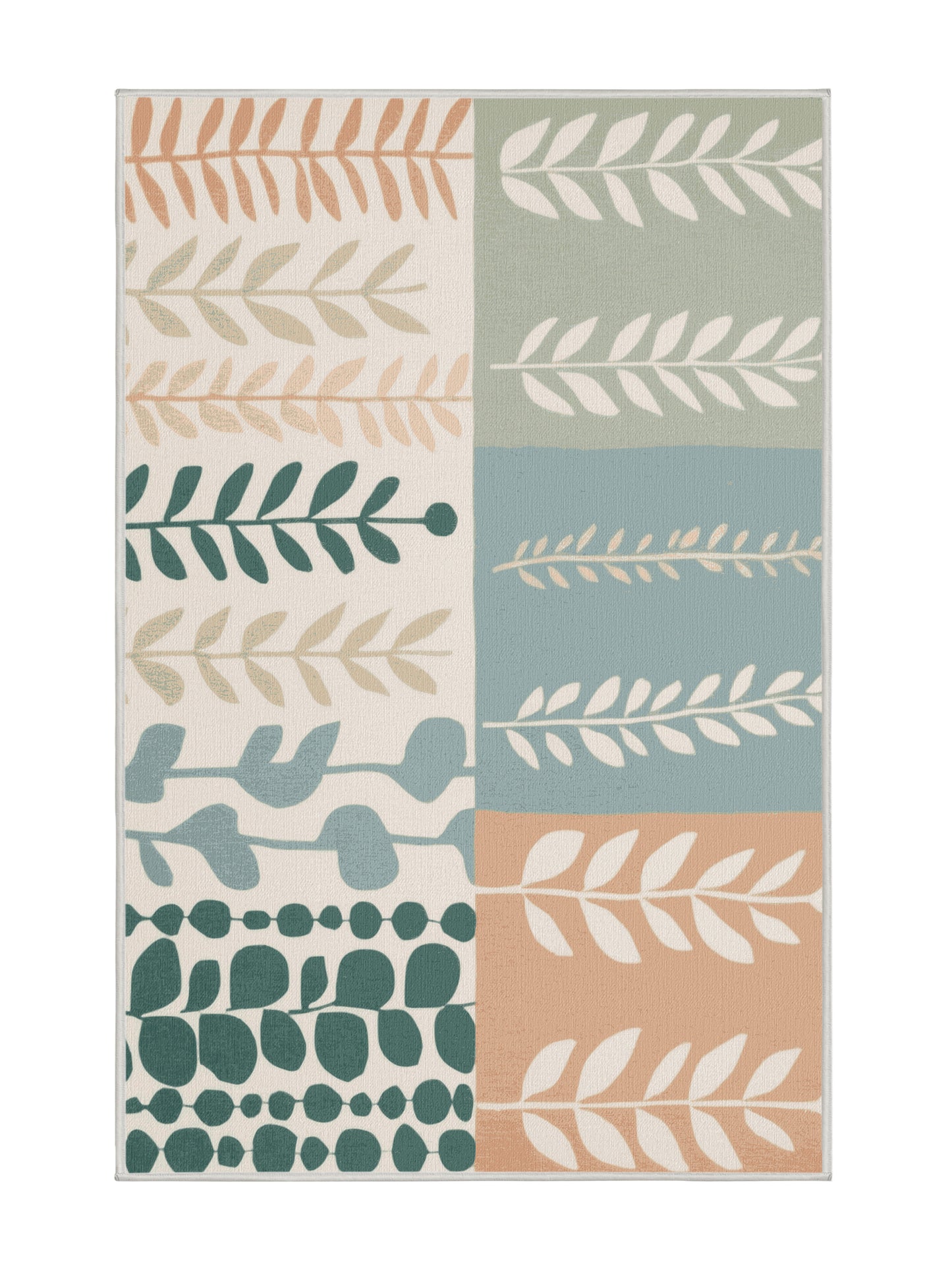 Natures Haven Misty Greens - Premium Ash White Modern Area Rug | Plush & Washable Options | Rugolution Home Decor