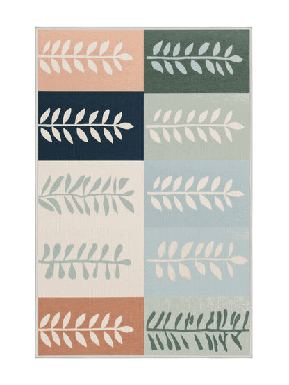 Natures Haven Pastel Grove - Premium Ash White Modern Area Rug | Plush & Washable Options | Rugolution Home Decor