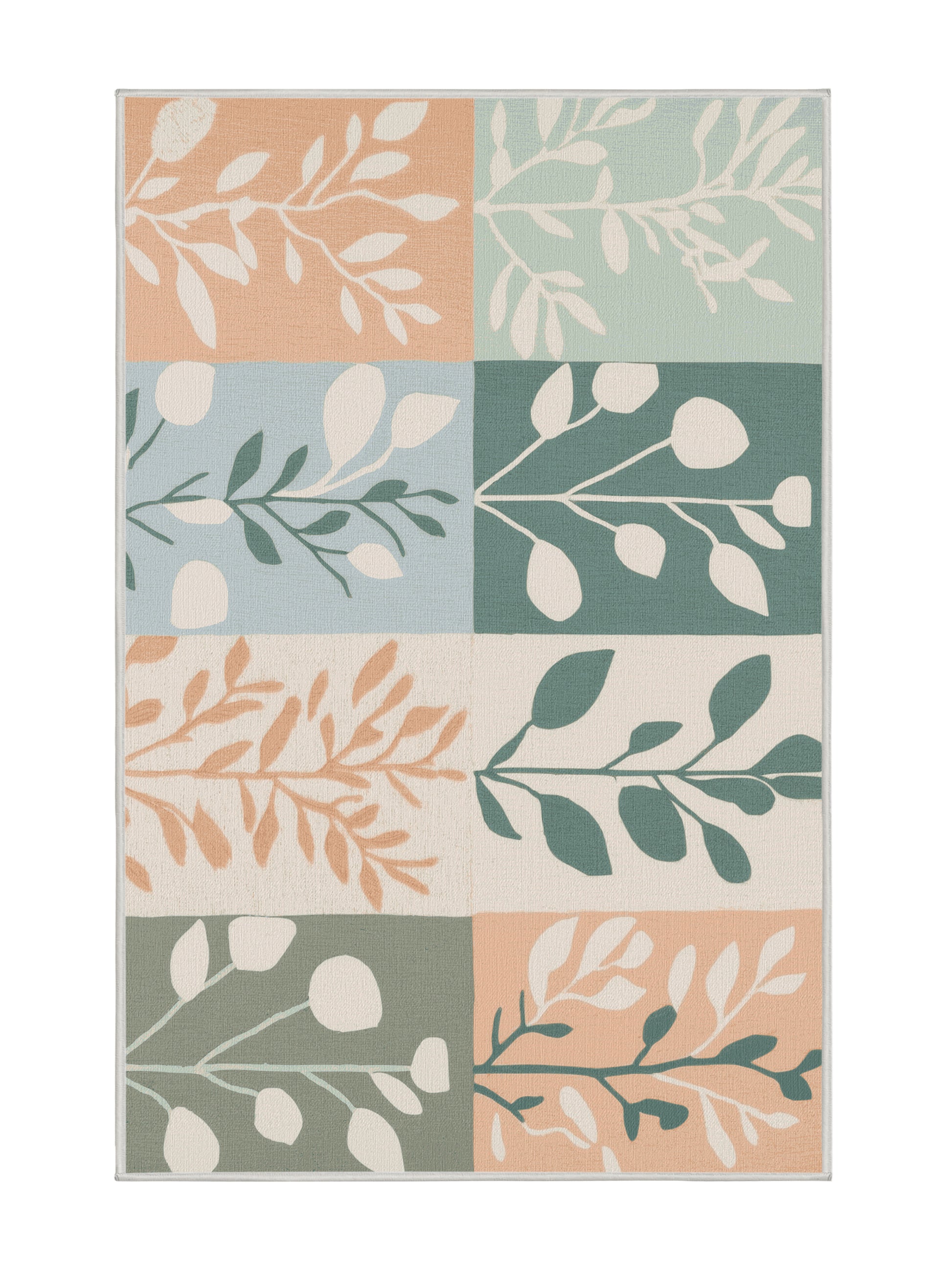 Natures Haven Vine Tapestry - Premium Ash White Modern Area Rug | Plush & Washable Options | Rugolution Home Decor